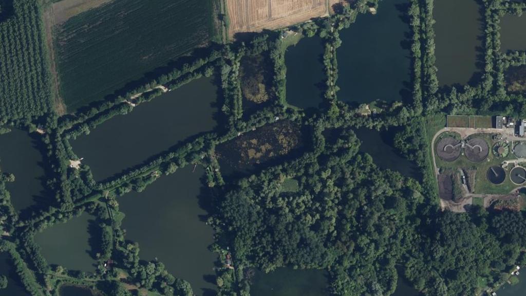 Vue aérienne de Bassin de Décantation de la Commune de Pommiers