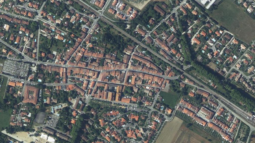 Vue aérienne de Baziege