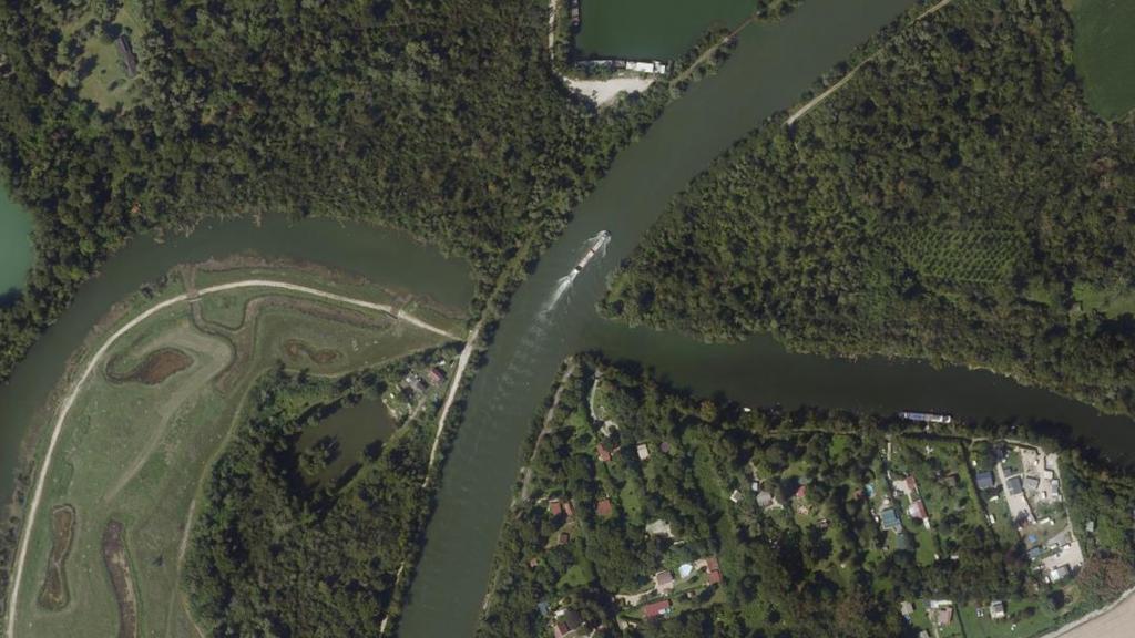 Vue aérienne de Bras mort de Gravon