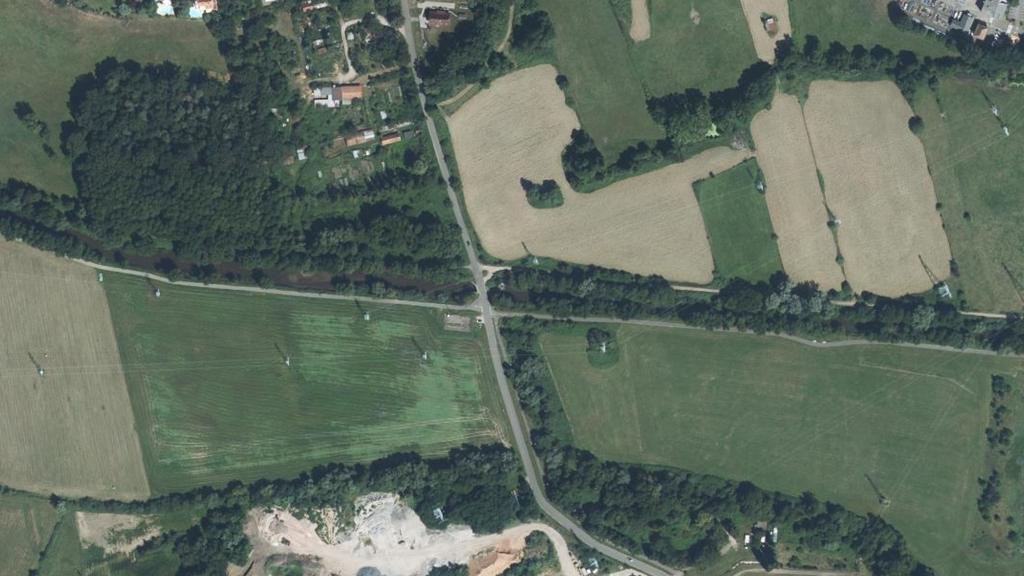 Vue aérienne de Canal de décharge de la Moder