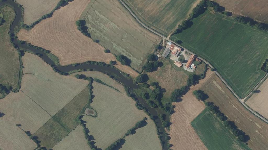 Vue aérienne de Chaligny, la Sèvre Nantaise, St Amand sur Sèvre