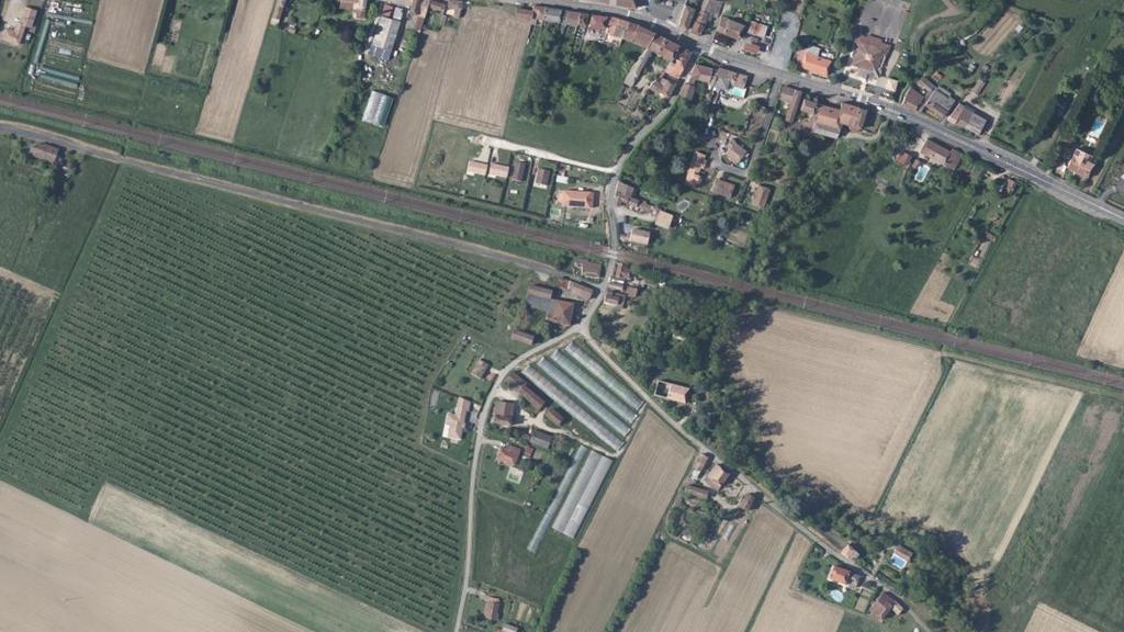 Vue aérienne des environs de Lamothe-Landerron