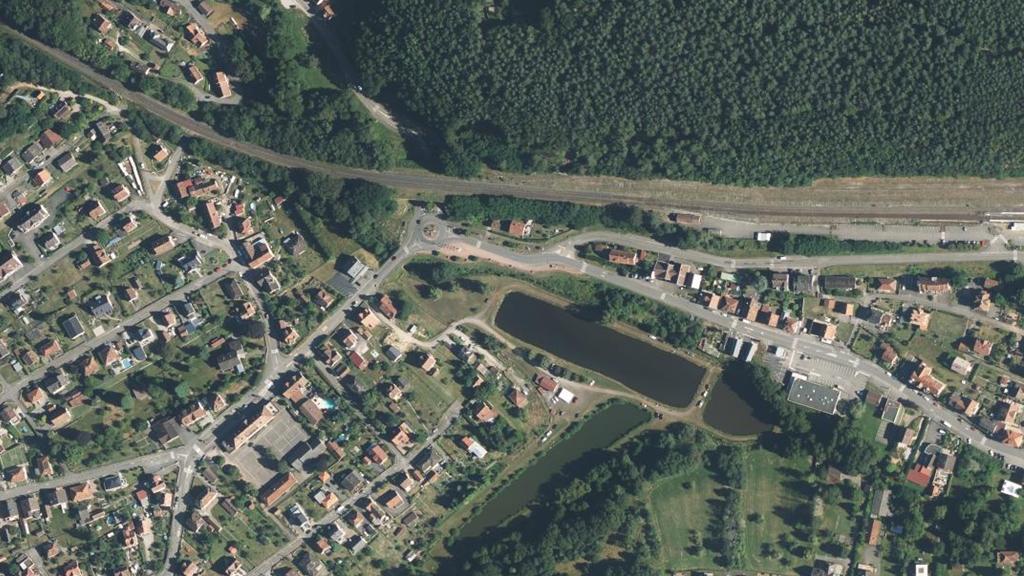 Vue aérienne de Étang de Wingen sur Moder