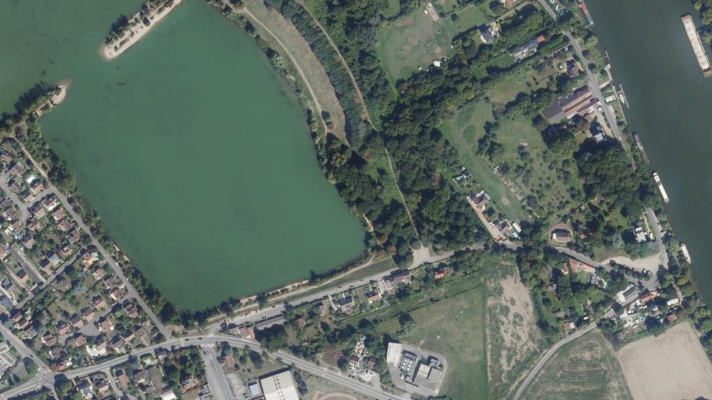 Vue aérienne de Étang du Gallardon (Île de Loisirs du Val de Seine)