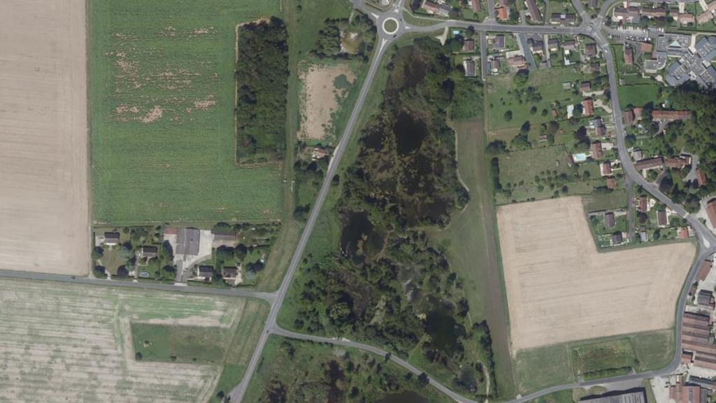 Vue aérienne des environs de Longueville