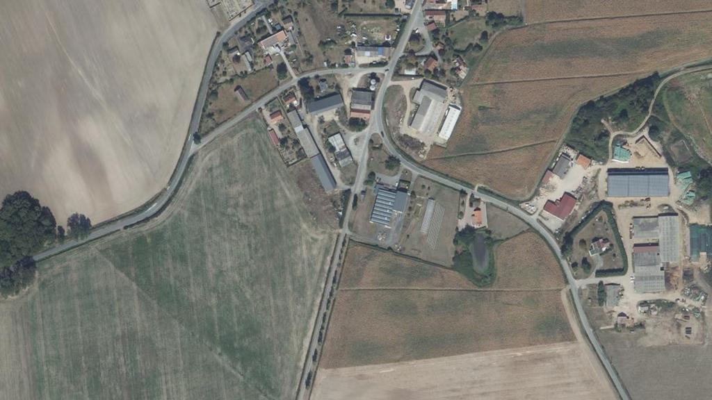 Vue aérienne des environs de Saulzais-le-Potier