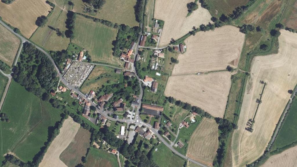 Vue aérienne de Gîtes Le Vieux Verger