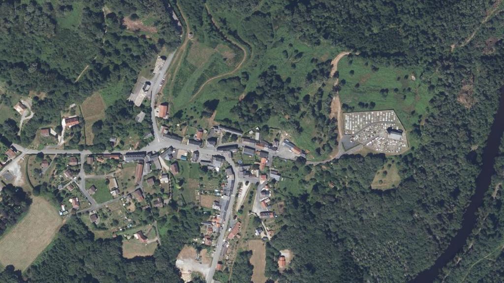 Vue aérienne des environs de Châtelus-le-Marcheix