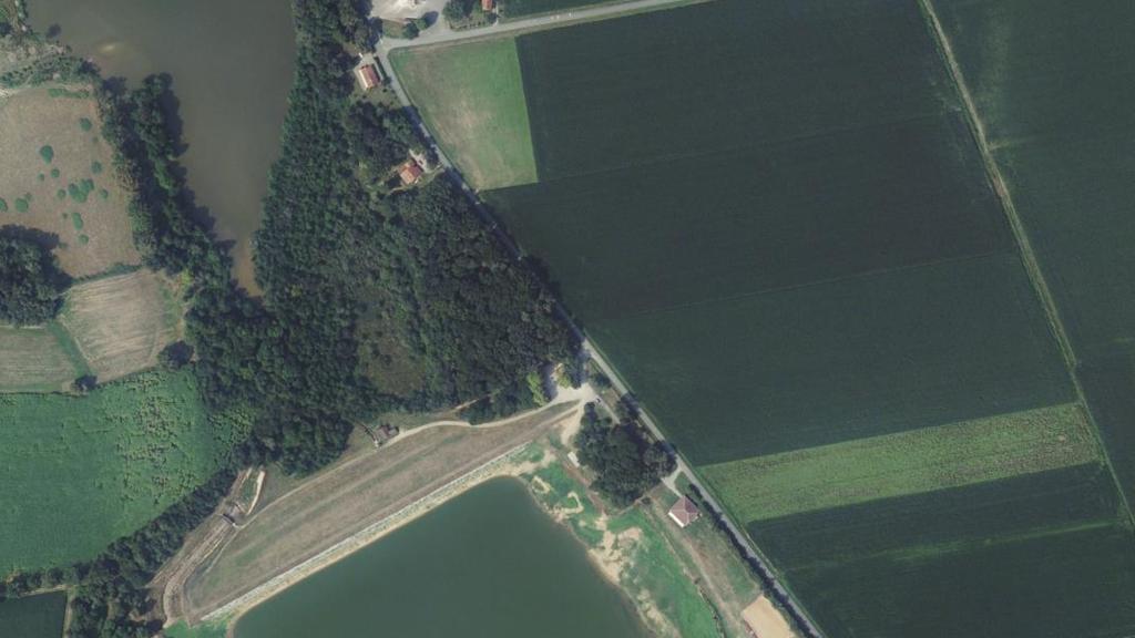 Vue aérienne de Lac de Miramont Sensacq