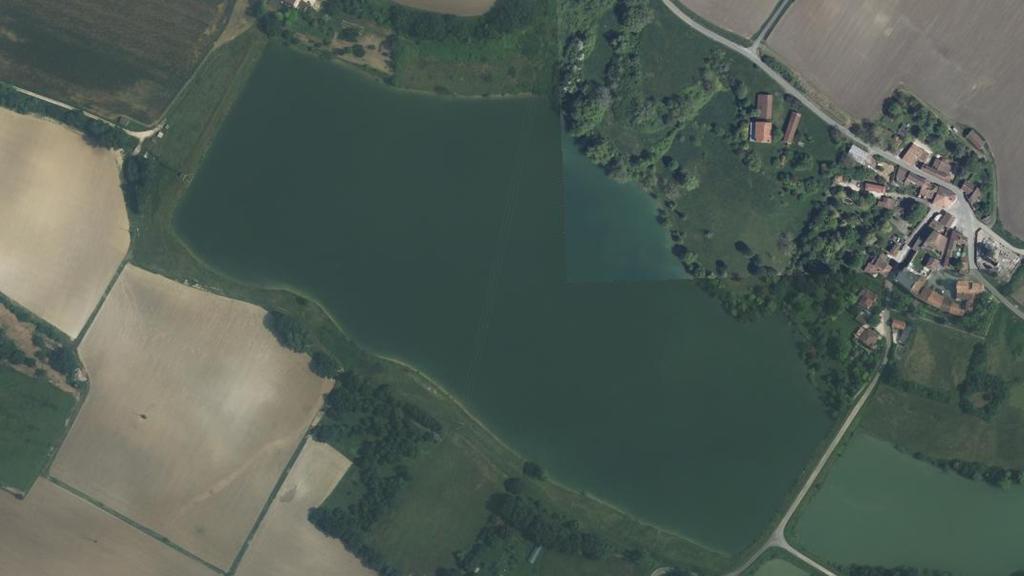 Vue aérienne de Lac de Villeneuve de Mézin