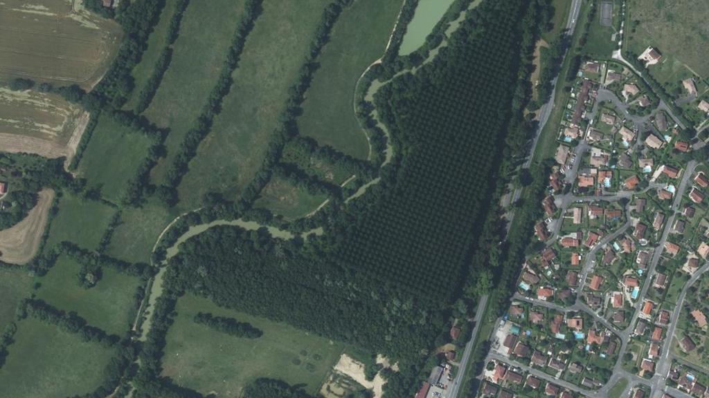 Vue aérienne des environs de Preignan