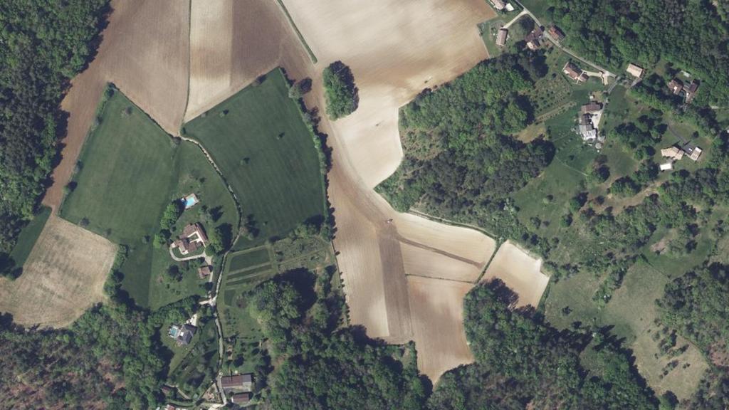 Vue aérienne des environs de Coursac
