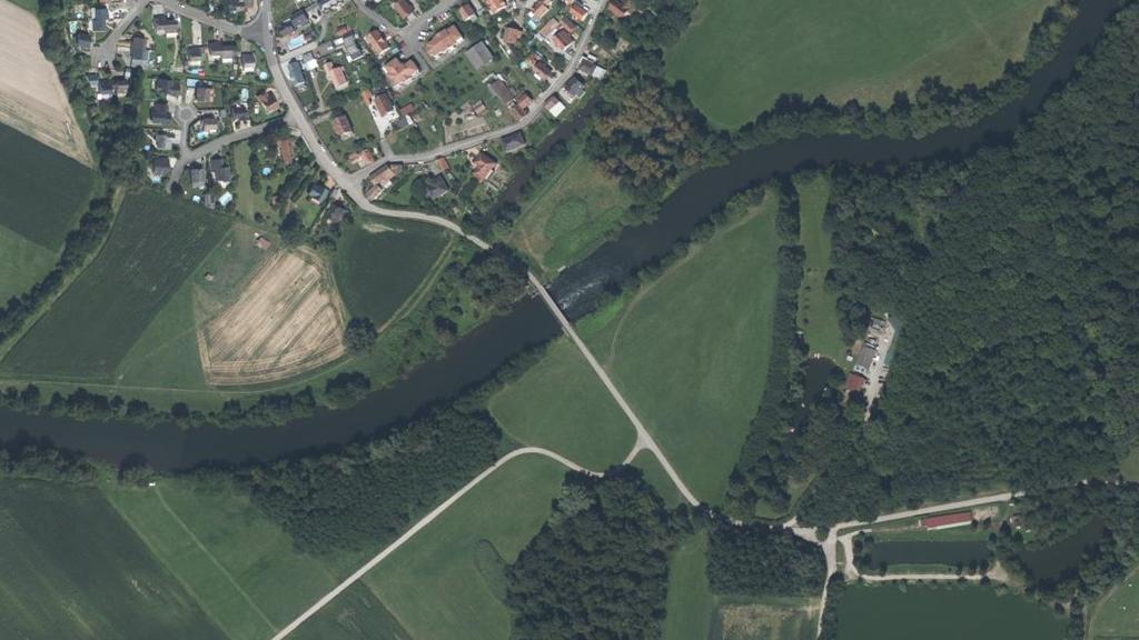 Vue aérienne de L’Ill à Matzenheim