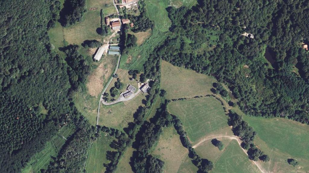 Vue aérienne des environs de Roussines