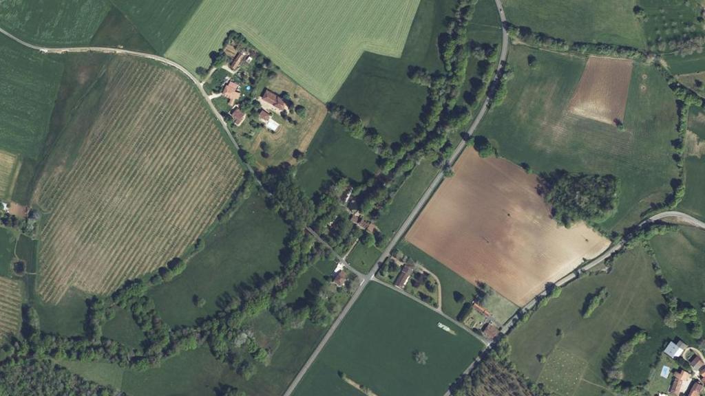 Vue aérienne des environs de Quinsac