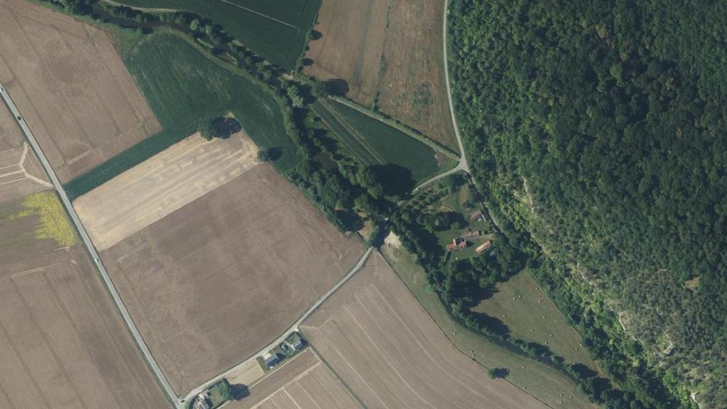 Vue aérienne de Parcours de pêche de Brosville