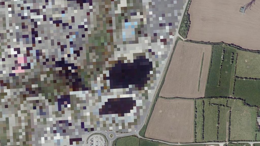 Vue aérienne des environs de Flamanville