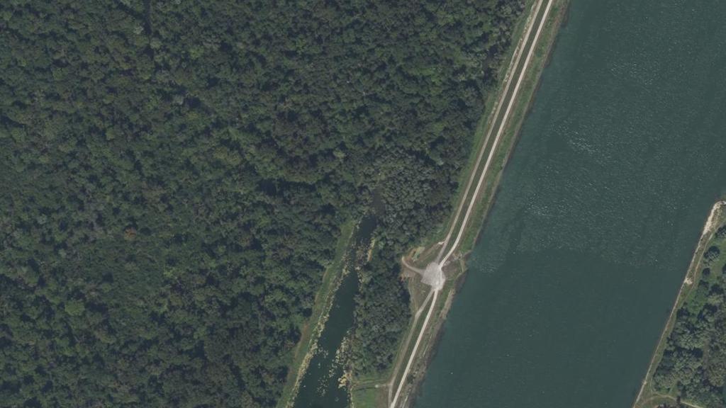 Vue aérienne de Prise d'eau du Polder d'Erstein