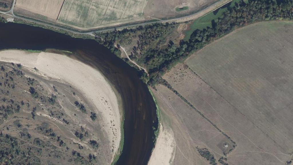 Vue aérienne de Secteur de pêche de Charrin