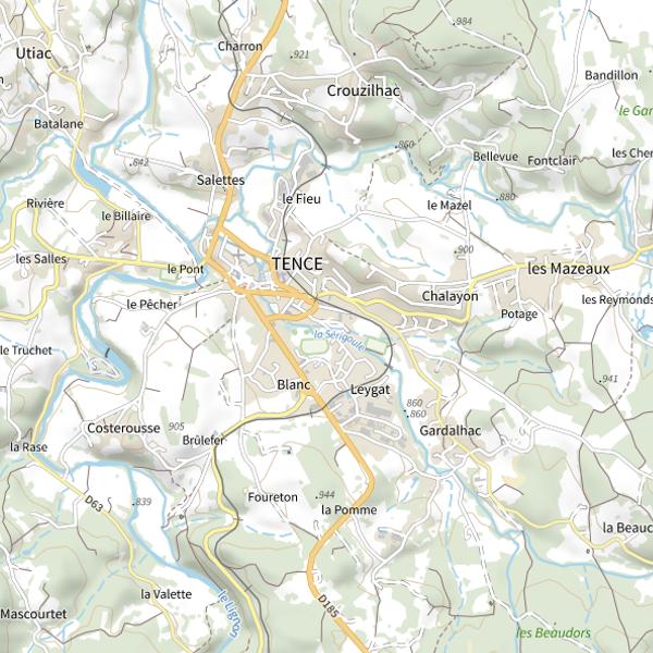 Plan cartographique de 10 Serigoule