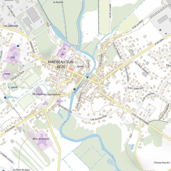 Plan cartographique de 38 L'Union des Pêcheurs de Mirebeau-Sur-Bèze