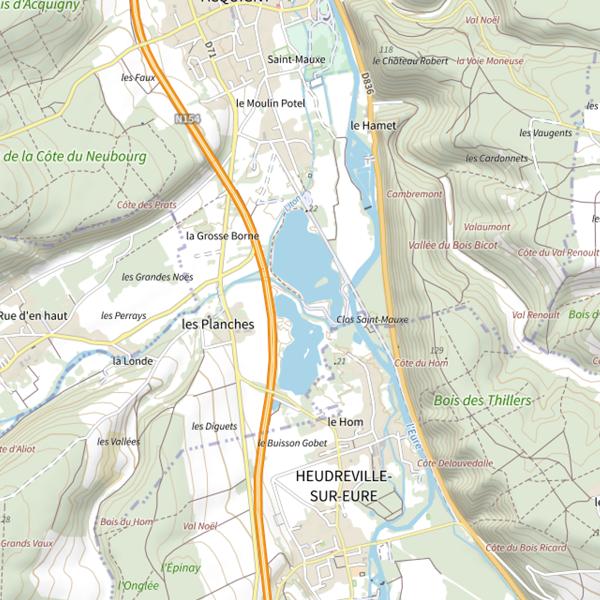 Plan cartographique de Acquigny