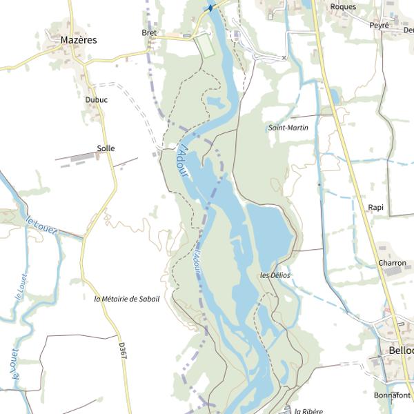 Plan cartographique de Adour 2ème cat