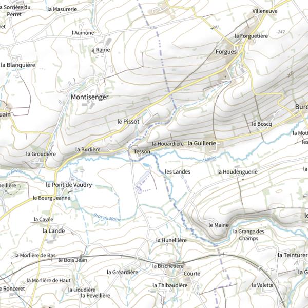 Plan cartographique de Affluent l'Allière