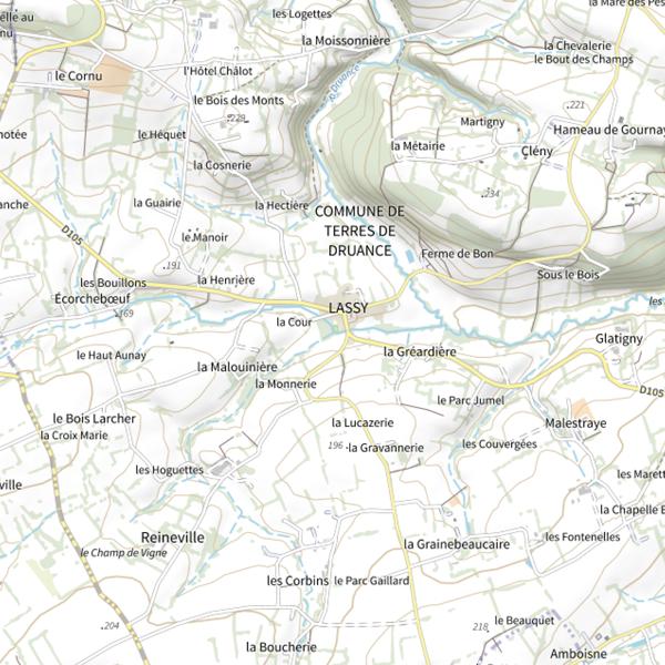 Plan cartographique de Affluent Le Druance