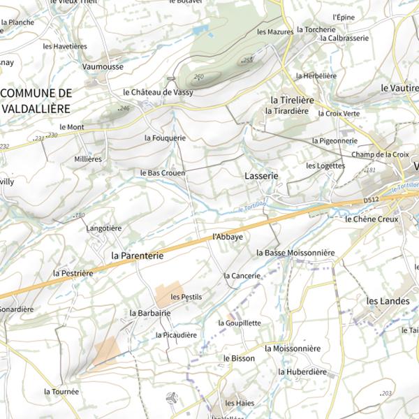 Plan cartographique de Affluent Le Tortillon