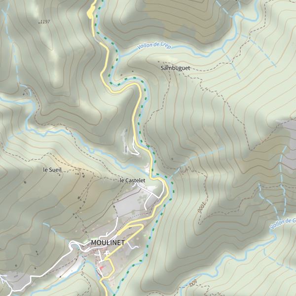 Plan cartographique de Amont vallon de l'Anjouanin