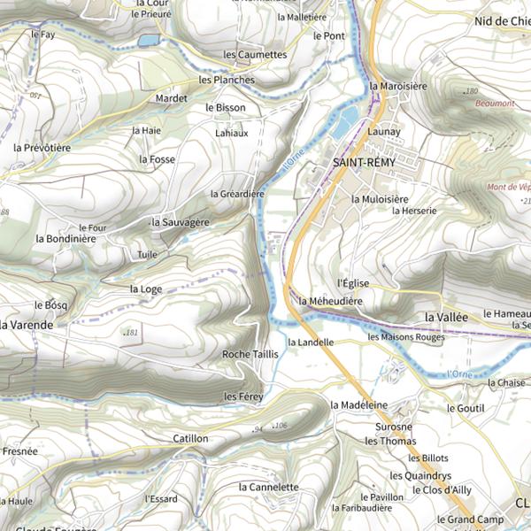Plan cartographique de Ancien barrage de l'Enfernay