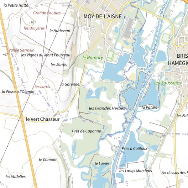 Plan cartographique de Ancienne Ballastière (Moÿ-de-l'Aisne)