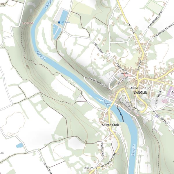 Plan cartographique de Angles (aire de loisirs)