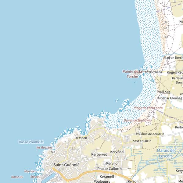 Plan cartographique de Anse de la Torche