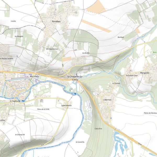 Plan cartographique de Apn : Les petits vairons du pays Crécois