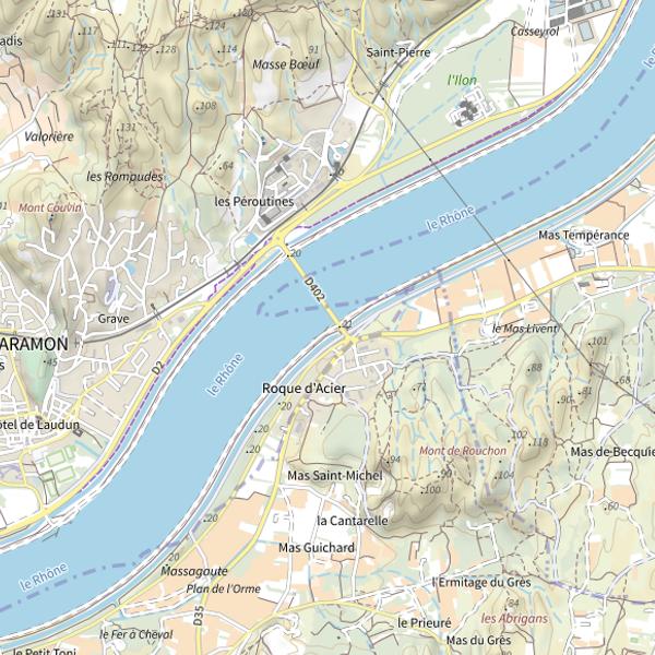 Plan cartographique de Aramon