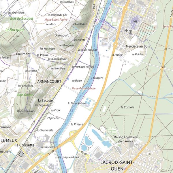 Plan cartographique de Armancourt / Ile du Grand Peuple : zone de tolérance