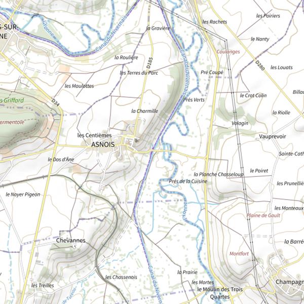 Plan cartographique de Asnois
