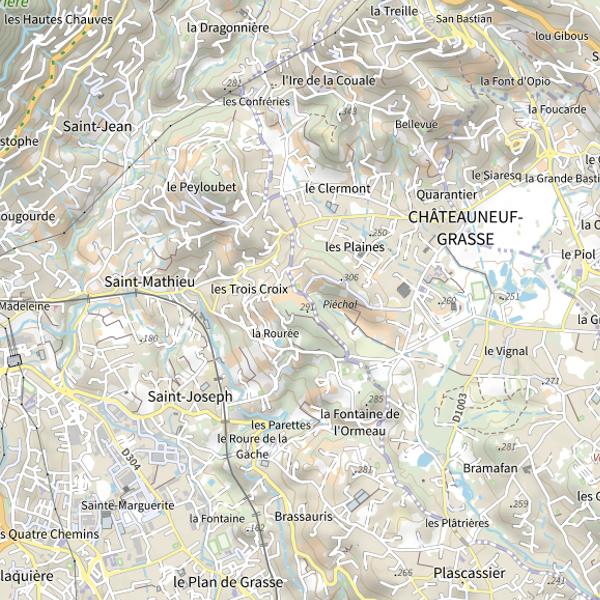 Plan cartographique de Auribeau