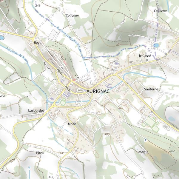 Plan cartographique de Aurignac