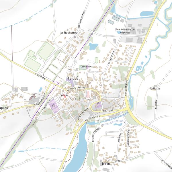 Plan cartographique de Aux quatre saisons