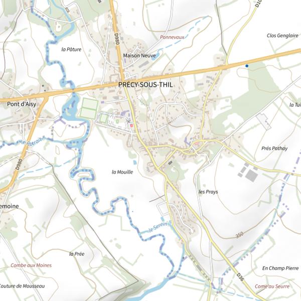 Plan cartographique de Auxois Morvan Pêche - Précy-sous-Thil