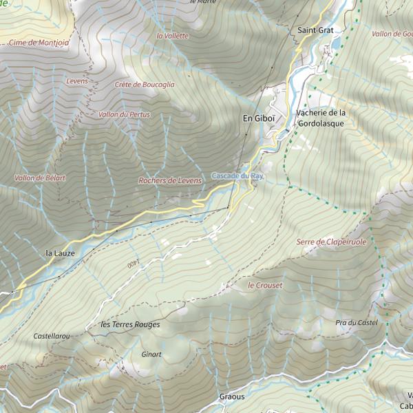 Plan cartographique de Aval cascade du Ray