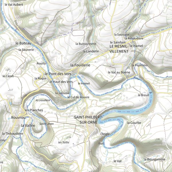 Plan cartographique de Aval Val de Boëne