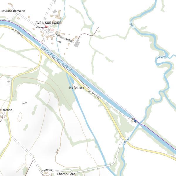 Plan cartographique de Avril sur Loire