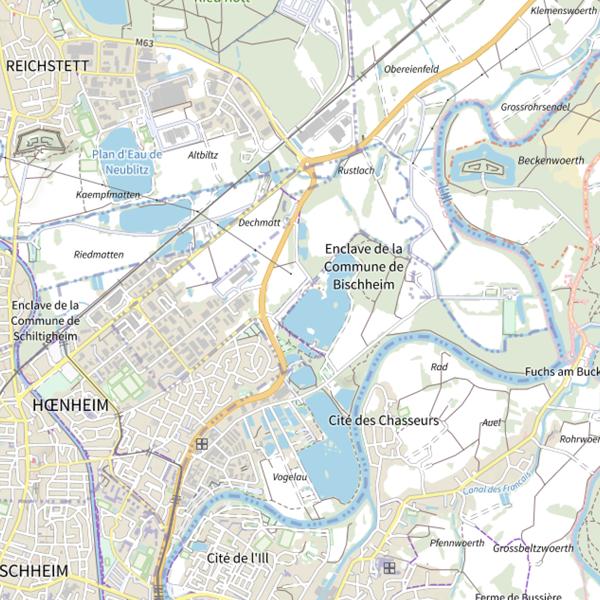 Plan cartographique de Ballastière de Bischheim