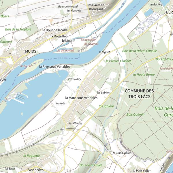 Plan cartographique de Ballastière de Venables