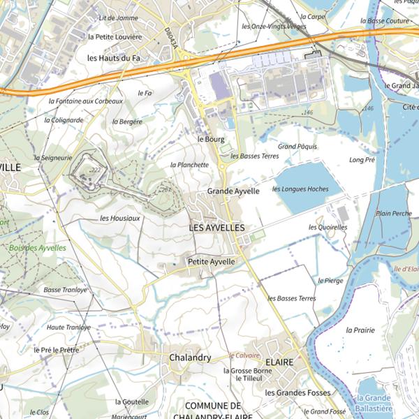 Plan cartographique de Ballastière La padoue