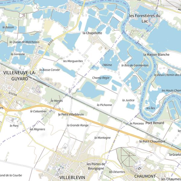 Plan cartographique de Ballastière (Villeblevin)